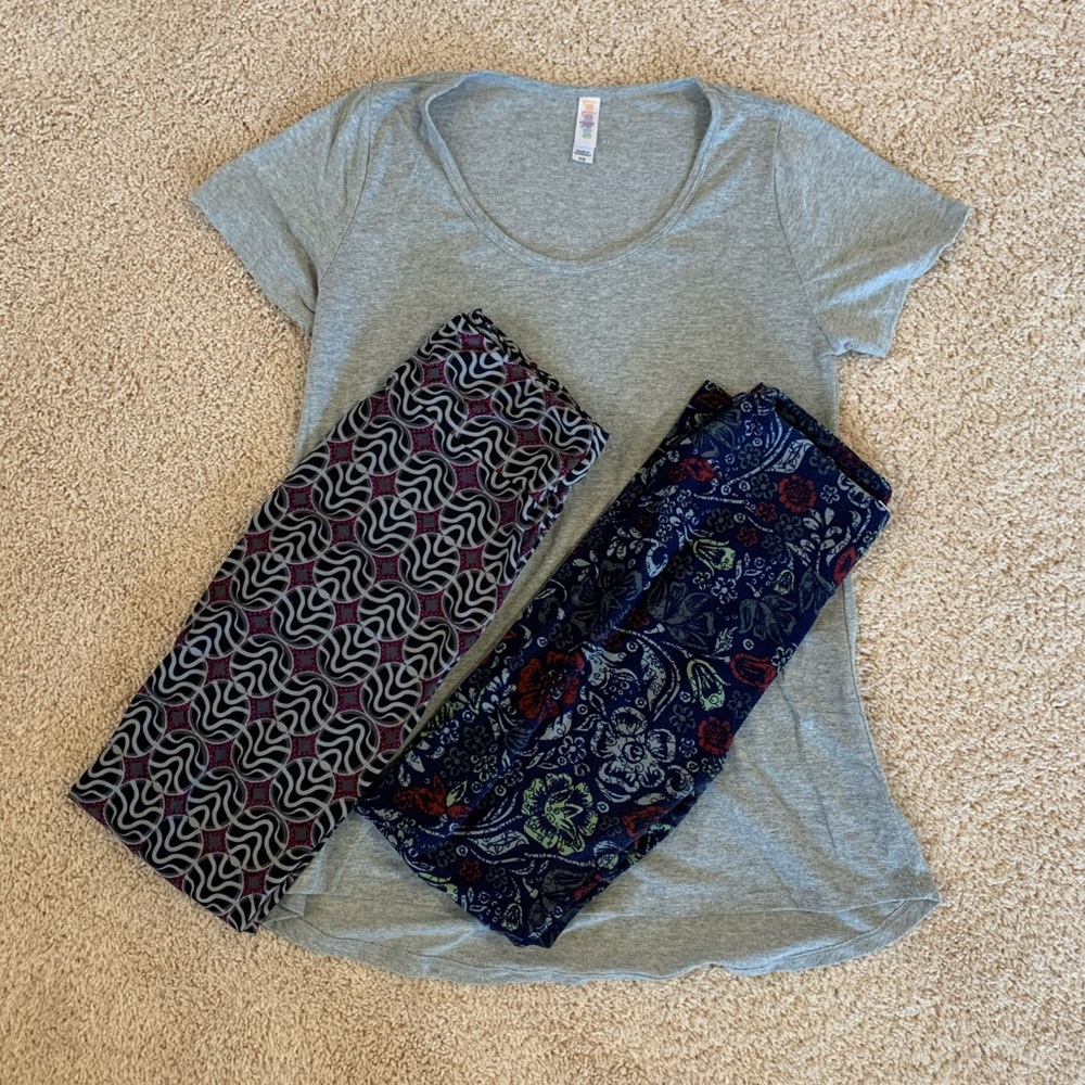 Lularoe Bundle With Solid Gray Classic Tee - image 1